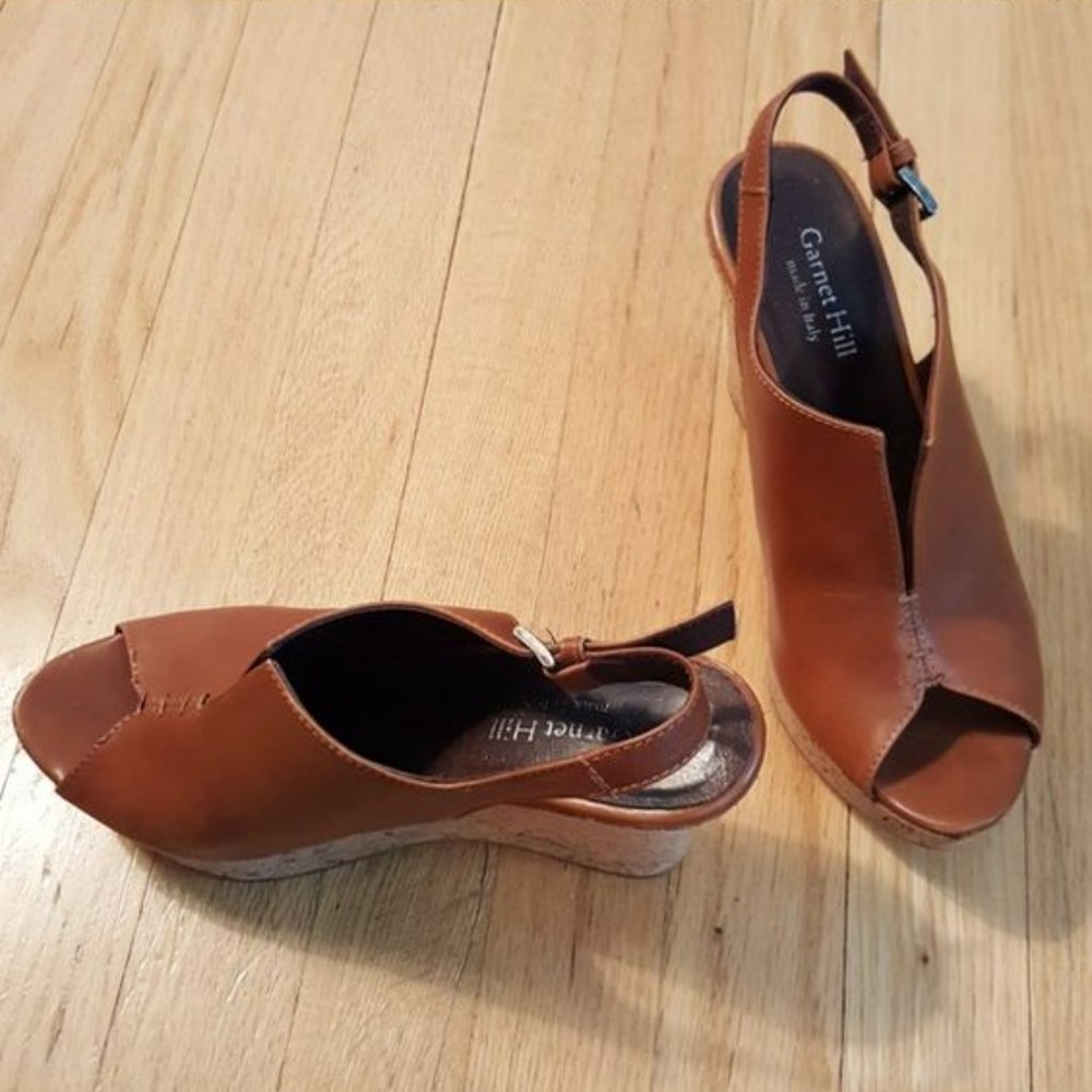 Garnet Hill Leather Wedge in size 8 - Picture 2 of 5